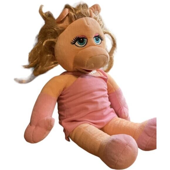 Build A Bear Miss Piggy Hand Puppet Stuffed Animal Plush Toy Blonde Hair Pink Dr - Picture 6 of 10